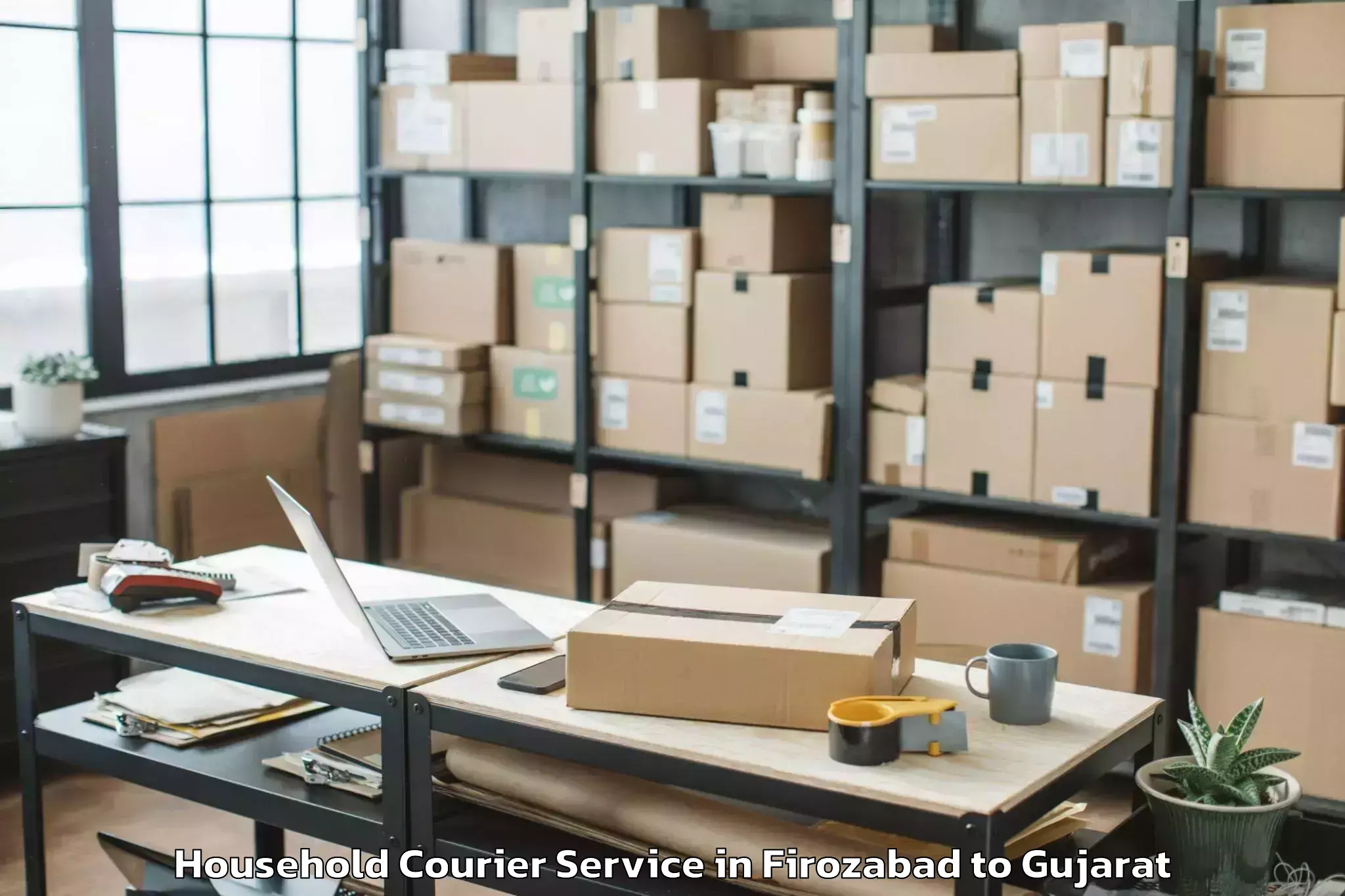 Top Firozabad to Rk University Rajkot Household Courier Available